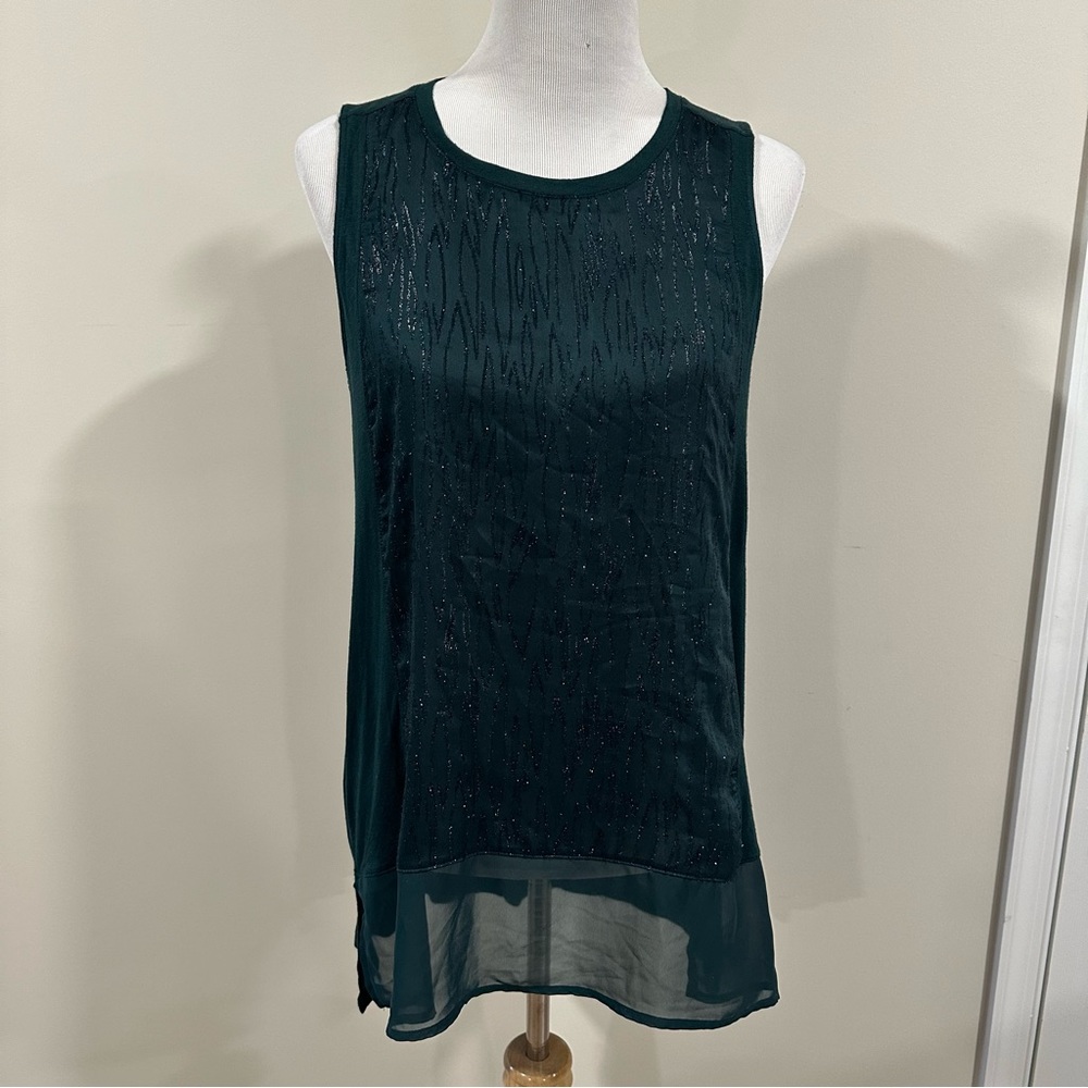 Dark Green Sleeveless Tunic Top w/sparkle